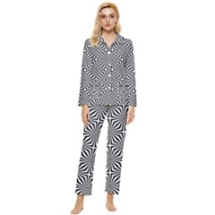 Background-pattern-halftone Womens  Long Sleeve Velvet Pocket Pajamas Set