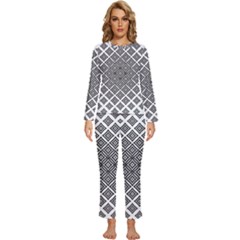 Background-pattern-halftone-- Womens  Long Sleeve Lightweight Pajamas Set