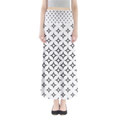 Star-curved-pattern-monochrome Full Length Maxi Skirt