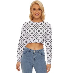 Star-curved-pattern-monochrome Lightweight Long Sleeve Sweatshirt