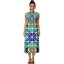 Mosaic-triangle-symmetry- Sleeveless Round Neck Midi Dress View1