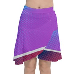 Pattern-banner-set-dot-abstract Chiffon Wrap Front Skirt