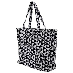 Geometric-tile-background Zip Up Canvas Bag