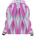 Geometric-3d-design-pattern-pink Rounded Multi Pocket Backpack View3
