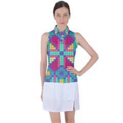 Checkerboard-squares-abstract--- Women s Sleeveless Polo Tee by Semog4