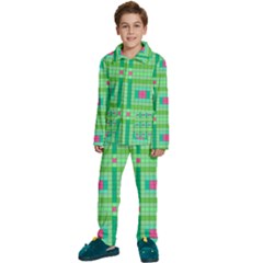 Checkerboard-squares-abstract-- Kids  Long Sleeve Velvet Pajamas Set