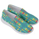 Checkerboard-squares-abstract- Women s Lightweight Slip Ons View3