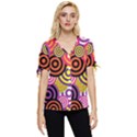 Abstract-circles-background-retro Bow Sleeve Button Up Top View1
