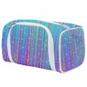 Blue Magenta Speckles Line Toiletries Pouch View1