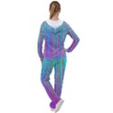 Blue Magenta Speckles Line Women s Tracksuit View2