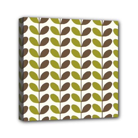 Leaf Plant Pattern Seamless Mini Canvas 6  X 6  (stretched)