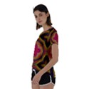 Kaleidoscope Art Pattern Ornament Short Sleeve Open Back Tee View2