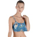 Seamless Pattern Funny Astronaut Outer Space Transportation Layered Top Bikini Top  View1