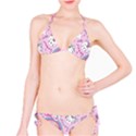 Beautiful Cute Animals Pattern Pink Classic Bikini Set View1