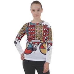 Amsterdam Graphic Design Poster Illustration Women s Long Sleeve Raglan Tee