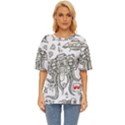 Drawing Clip Art Hand Painted Abstract Creative Space Squid Radio Oversized Basic Tee View1
