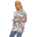 Drawing Clip Art Hand Painted Abstract Creative Space Squid Radio Oversized Basic Tee View2