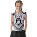 Balinese Art Barong Drawing Bali White Background People Kids  Raglan Cap Sleeve Tee View1