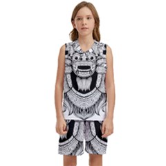 Balinese Art Barong Drawing Bali White Background People Kids  Basketball Mesh Set