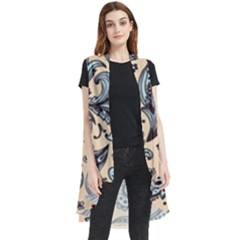 Texture Ornament Paisley Sleeveless Chiffon Waistcoat Shirt