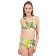 Doodle Wallpaper Artistic Surreal Cage Up Bikini Set