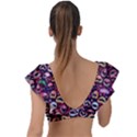 Funny Monster Mouths Plunge Frill Sleeve Bikini Top View2
