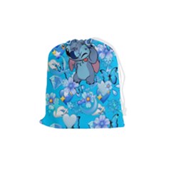 Blue Stitch Aesthetic Drawstring Pouch (medium)