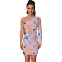 Medical Long Sleeve One Shoulder Mini Dress View1