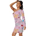 Medical Long Sleeve One Shoulder Mini Dress View2
