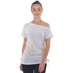 Boxing Cat Off Shoulder Tie-up Tee