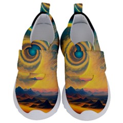 Surrealist Fantasy Dream Moon Space Kids  Velcro No Lace Shoes