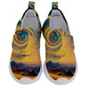 Surrealist Fantasy Dream Moon Space Kids  Velcro No Lace Shoes View1