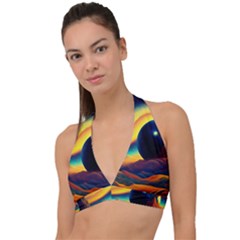 Surrealist Fantasy Dream Nature Halter Plunge Bikini Top