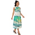 Waves Ocean Sea Tsunami Nautical 90 Sleeveless Round Neck Midi Dress View3