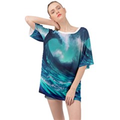 Tsunami Tidal Wave Ocean Waves Sea Nature Water Oversized Chiffon Top