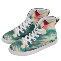 Storm Tsunami Waves Ocean Sea Nautical Nature 2 Women s Hi-top Skate Sneakers