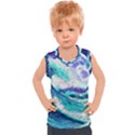 Tsunami Waves Ocean Sea Nautical Nature Water Kids  Sport Tank Top View1