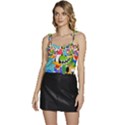 Illustration Cartoon Character Animal Cute Flowy Camisole Tie Up Top View1