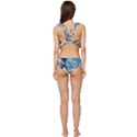 The Great Wave Of Kanagawa Painting Starry Night Van Gogh Low Cut Ruffle Edge Bikini Set View4