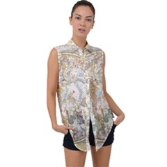 Vintage Astronomy  Sleeveless Chiffon Button Shirt