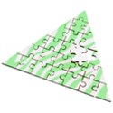 Green Zebra Vibes Animal Print  Wooden Puzzle Triangle View2