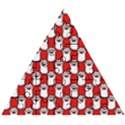 Red And White cat Paws Wooden Puzzle Triangle View1