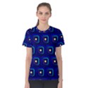 Blue Neon Squares - Modern Abstract Women s Cotton Tee View1