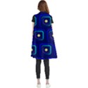 Blue Neon Squares - Modern Abstract Sleeveless Chiffon Waistcoat Shirt View2