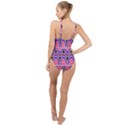 Pink, blue, black, purple Tones Pop Art  High Neck One Piece Swimsuit View2