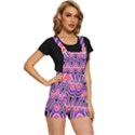 Pink, blue, black, purple Tones Pop Art  Short Overalls View3