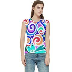 Crazy Pop Art - Doodle Circles   Women s Raglan Cap Sleeve Tee