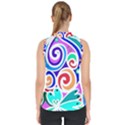 Crazy Pop Art - Doodle Circles   Mock Neck Shell Top View2