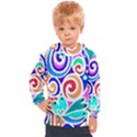 Crazy Pop Art - Doodle Circles   Kids  Hooded Pullover View1