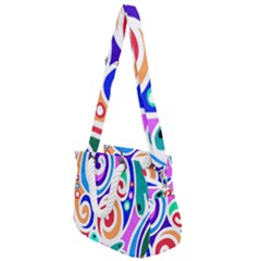 Crazy Pop Art - Doodle Circles   Rope Handles Shoulder Strap Bag